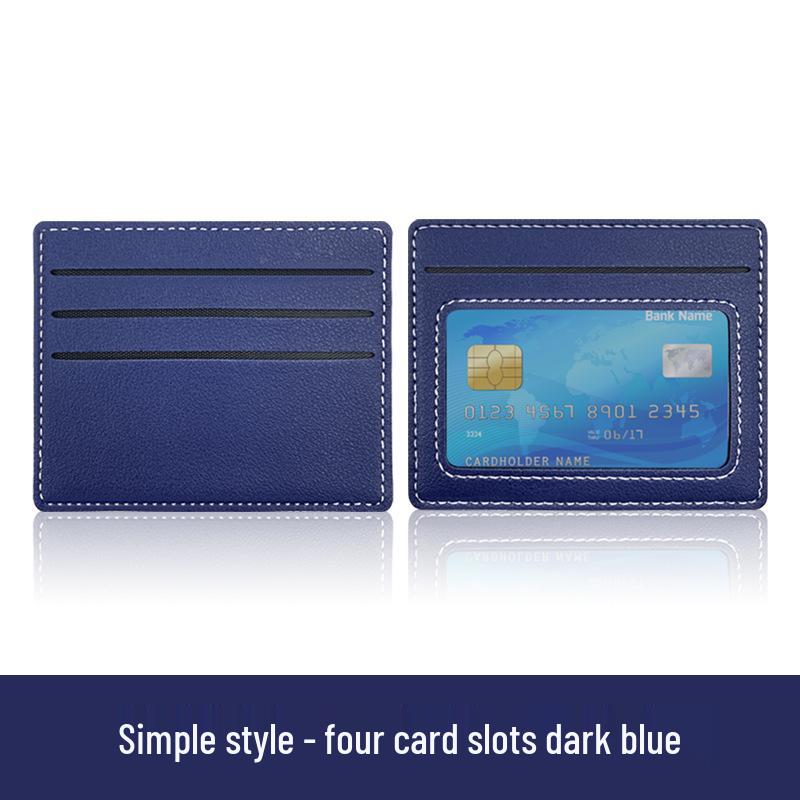 Women's Slim Stitched PU Leather Card Holder with 4 Slots