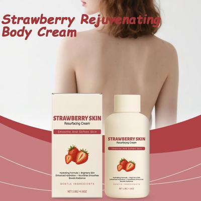 Erdbeer Verjüngende Körpercreme Aufhellend Glatte Weiche Haut Intensive Feuchtigkeitspflege für Trockene Raue Haut Körperbuttercreme