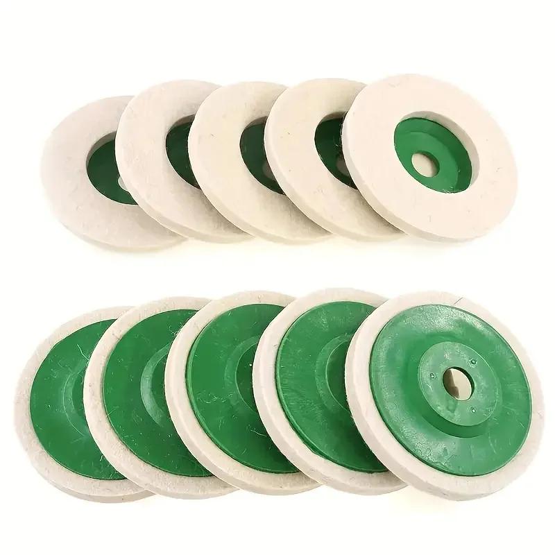 1pc/10pcs Wool Felt Disc 4 Inch Felt Polishing Wheel Buffing Pads Angle Grinder Wheel Felt Polishing Pad Disc For Metal