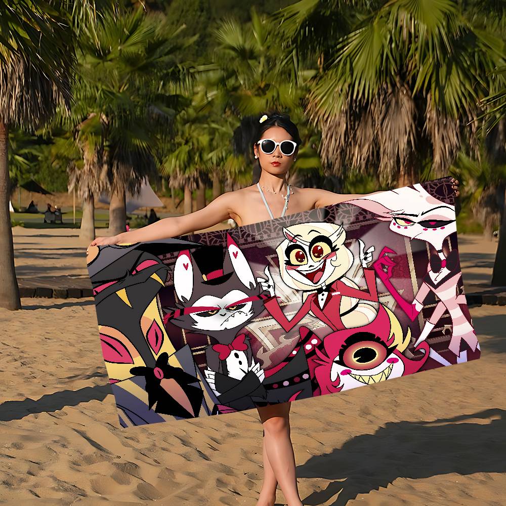 HazbinS H-Hotels Beach Towel Colorful Bath Towels For Girl Microfiber Quick Dry Sand Free Beach Yoga Spa Gym Pool
