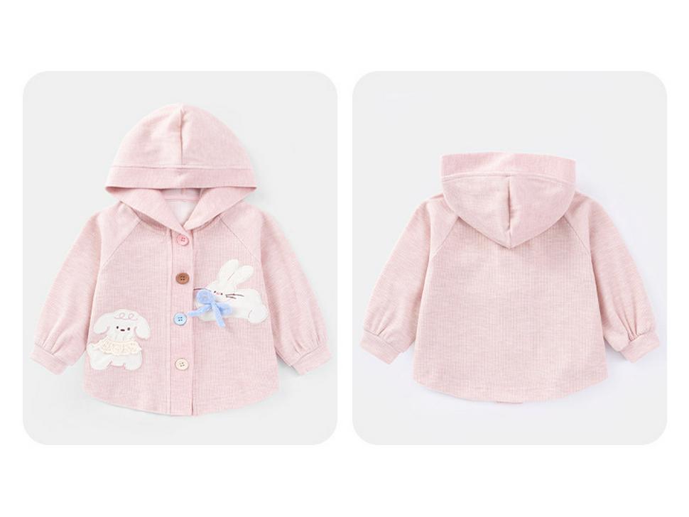 2025 Spring & Autumn Stylish Girls' Hooded Cardigan - Korean Baby Outerwear