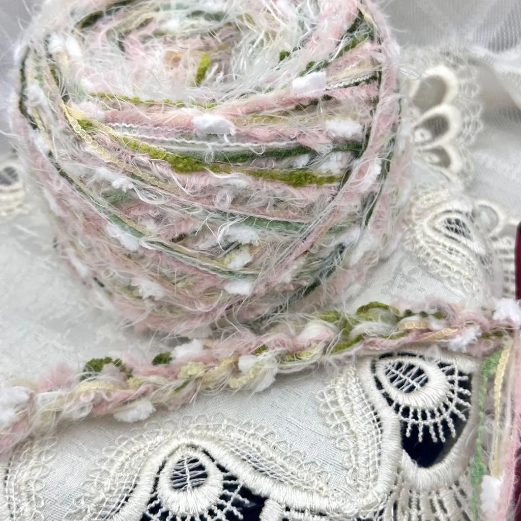 100g Cotton Yarn Colorful Hand Mixed Thread Pink Crochet Thread Hand Knitting Crocheting Crochet Bags Chunky Yarn Art