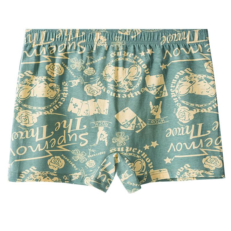 

Мужское летнее принтованное плоское нижнее белье 3XL зелёный