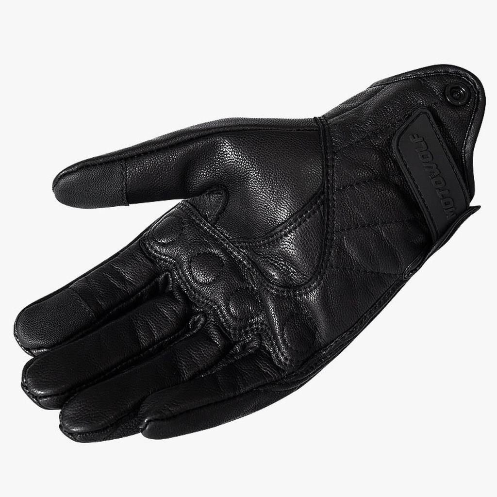 Genuine Goat Leather Motorcycle Gloves for and Smartphone Protective Touchscreen Outdoor Motorcycle Leather Gloves with Hard Knuckle Impact Abrasion