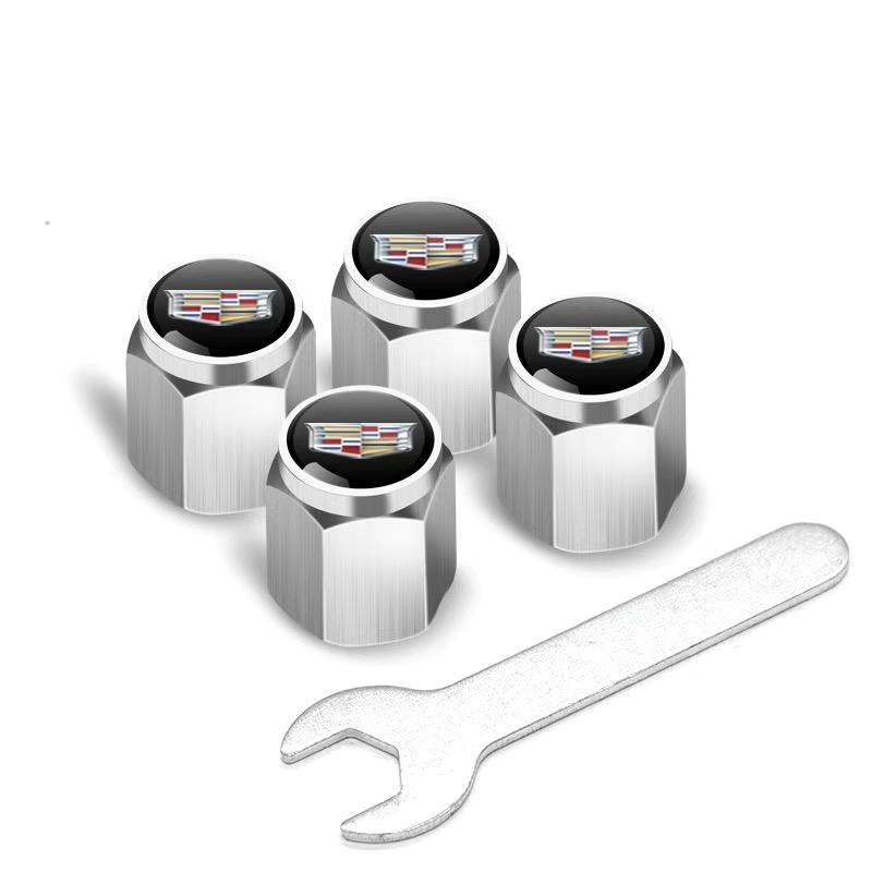 4PCS Car Wheel Stem Tire Valve Caps Protection Cover For Cadillac Escalade Deville DTS ATS BLS CT4 CT6 CTS EXT SLR SRX XLR XT4