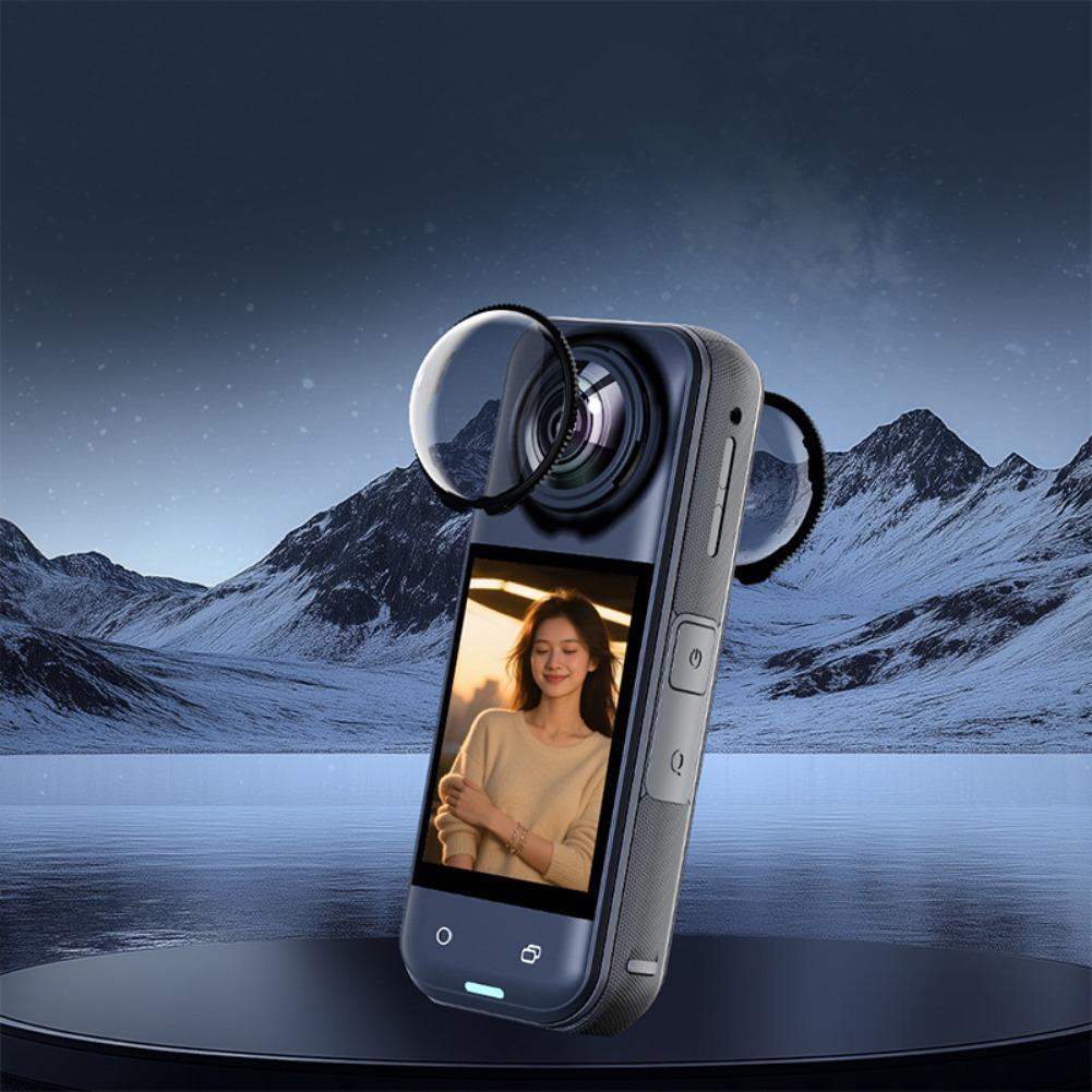 For Insta360 X5 PC Lens Protector Cover Optical Glass Camera Lens Dust Proof Cap Scratch-resistant HD PC Lens Accessories