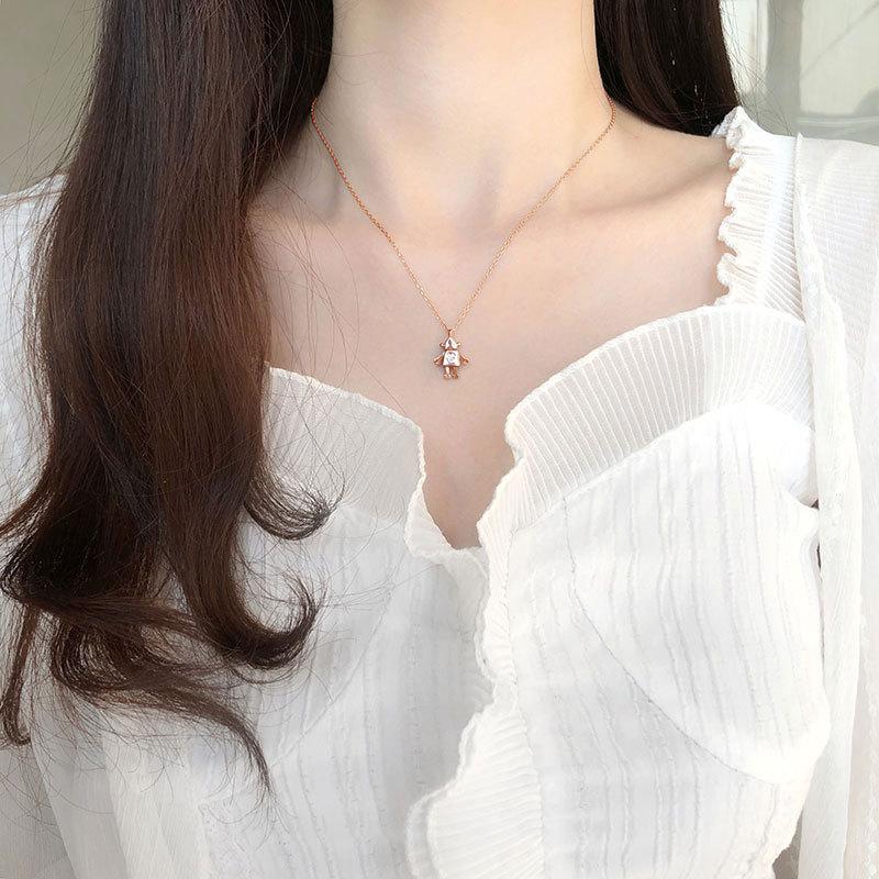 Robot Pendant Necklace Fashion Creative Personality Disco Hip-hop Trendy Collarbone Chain