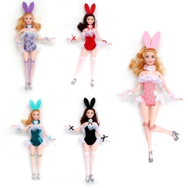 1Set Doll Clothes Short Sleeve Shorts Sexy Bunny Dress Stockings For 30Cm Doll