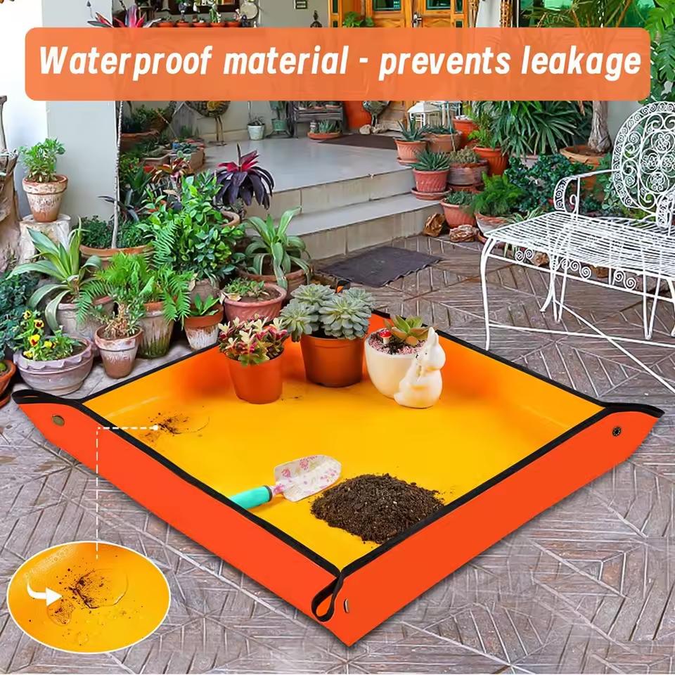 1PC Flower Pots Transplanting Mats Gardening Planting Mat PE Plant Repotting Mat Foldable Waterproof Gardening Potting Pad