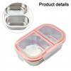 Small Stainless Steel Snack Container with Leak Proof Lid 2 Compartments