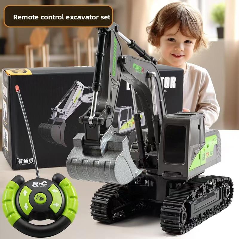 Alloy Wireless Remote-controlled Excavator, Rechargeable Electric Simulation Backhoe, Boy Engineering Vehicle, Toy Vehicle