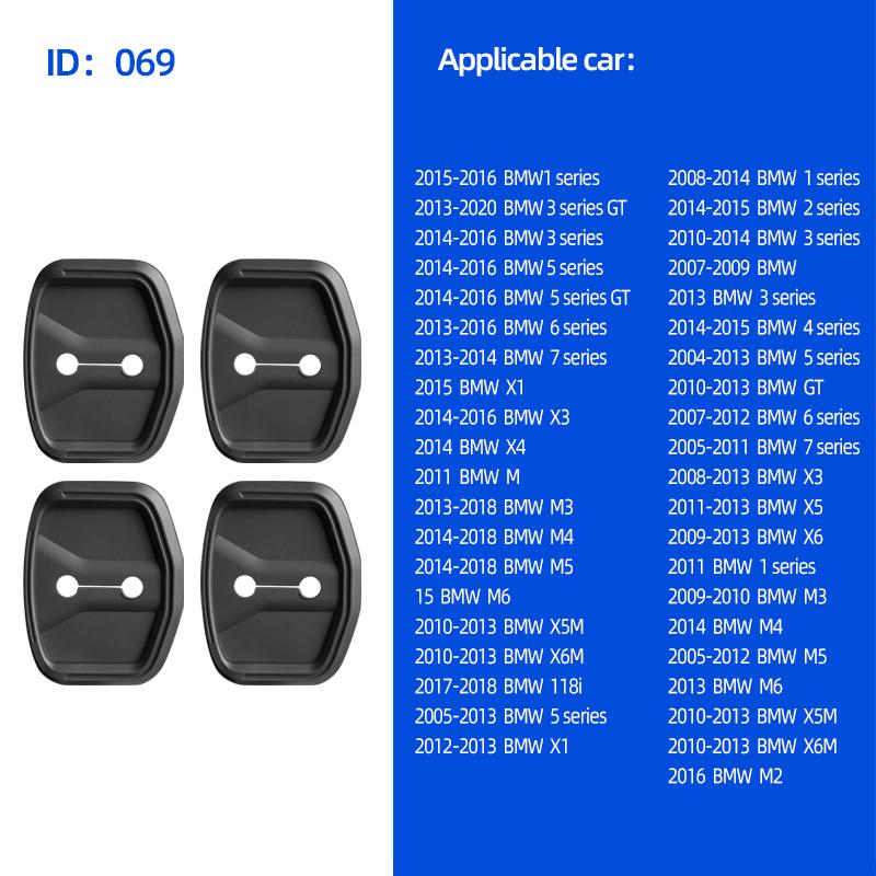 

For BMW 5, BMW 6, BMW 3, BMW 4 2014-2016 Accessories Cars 4 Doors Lock Buckle Cover Sleeves Silicone Shockproof Protective Cap чёрный