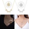 Heart Shaped & Four Leaf Clover Convertible Pendant Necklace Advanced Sense Necklace Crystals Jewelry for Women Girls
