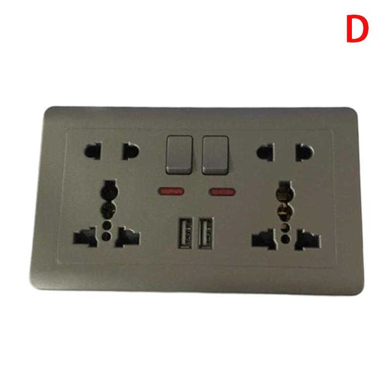 Eu Standard Usb Socket Gray Embedded Panel Wall Power Socket