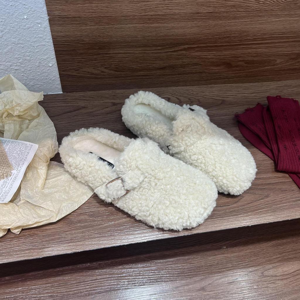 Mao Mao slippers women's outer wear flat-soled ins trendy shoes autumn and winter 2025 thick-soled cotton slippers spring and summer plush