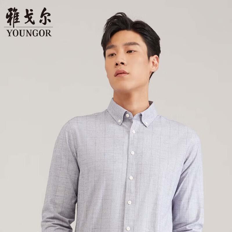 YOUNGOR Men s Flannel Plaid Shirt 45