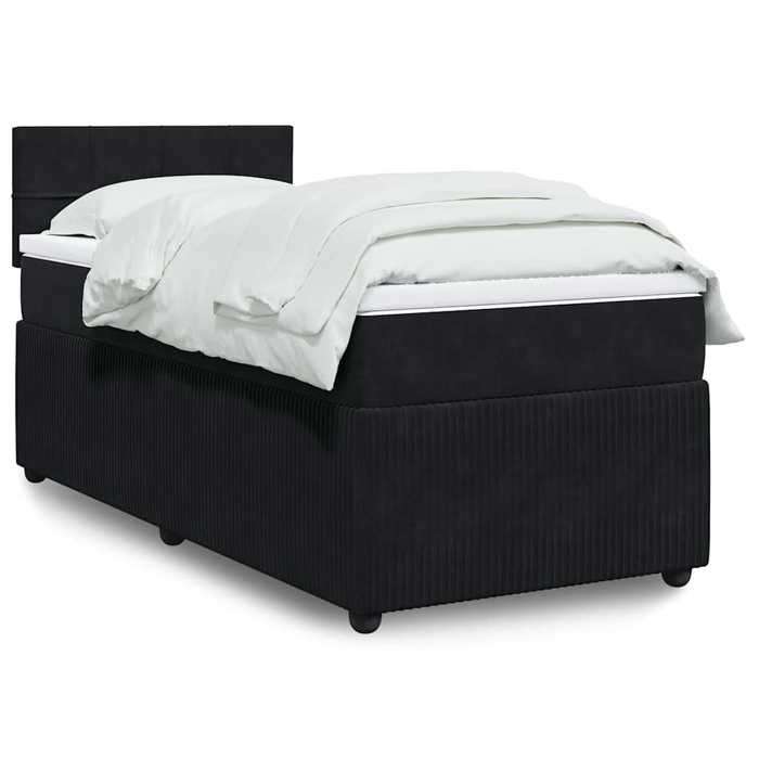 Maison Exclusive - Lattenrost mit Matratze Schwarz 100x200 cm Samt