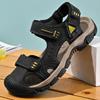 Summer Baotou Men Sandals Outdoor Sports Anti-collision Men's Shoes Soft Rubber Lightweight Hiking Shoes Flat Black Flip-flops