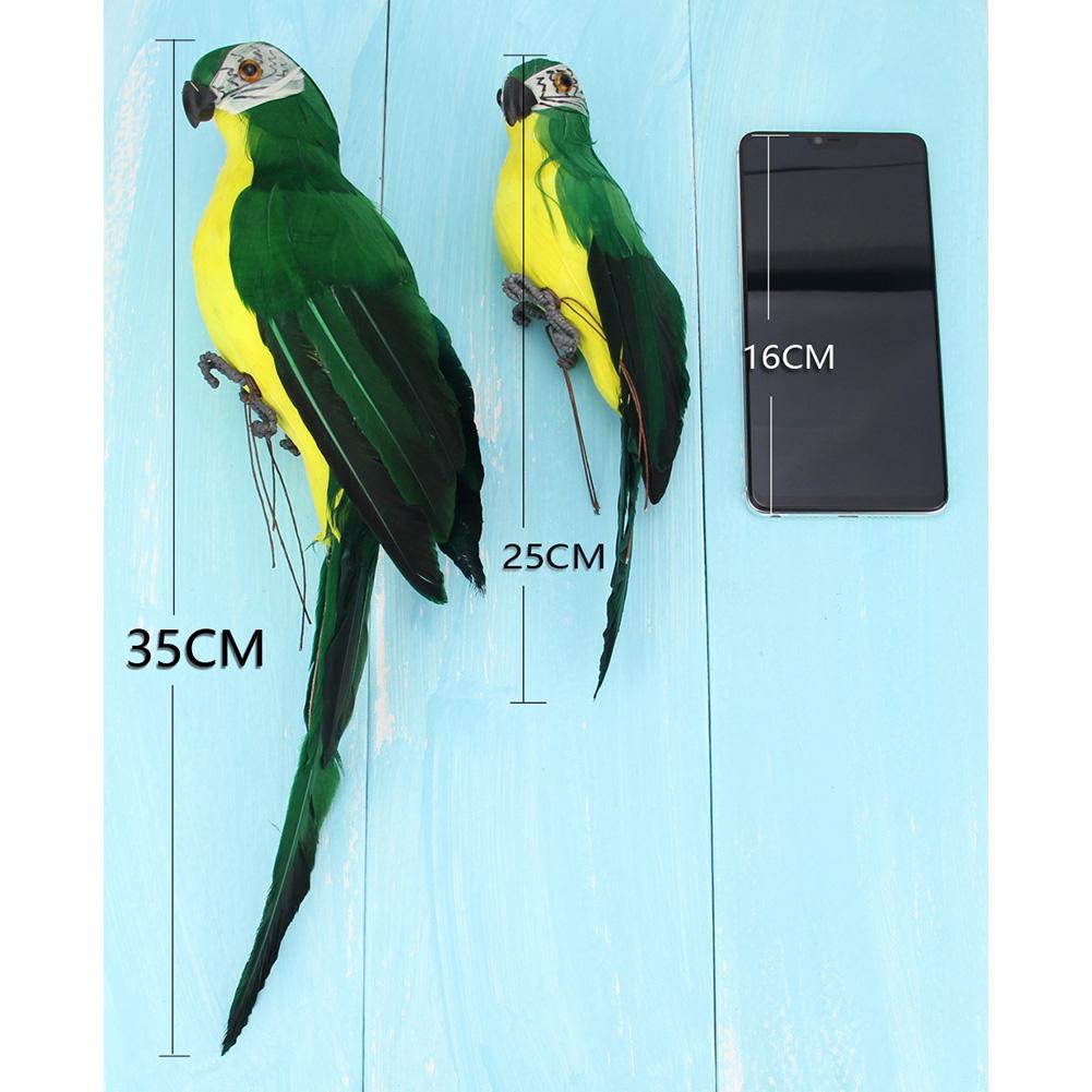 

25/35cm Handmade Simulation Parrot Feather Ornament Garden Bird Prop Decoration green25cm parrot