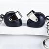 Motorcycle Helmet Keychain Pendant Metal 3D Mini Helmet Keyring Movable Shield Design Personalized Motorcycle Keychain for Men Women