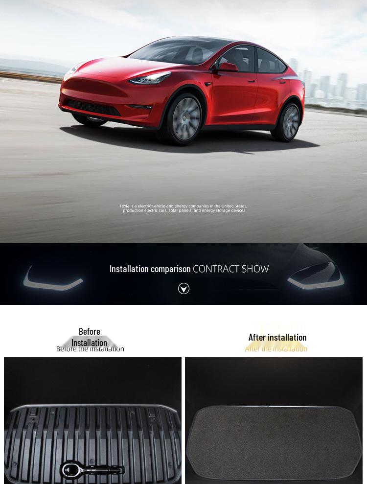Tesla Model Y Wildleder Kofferraummatten - Originalstil, Doppelschicht für vorderen und hinteren Kofferraum