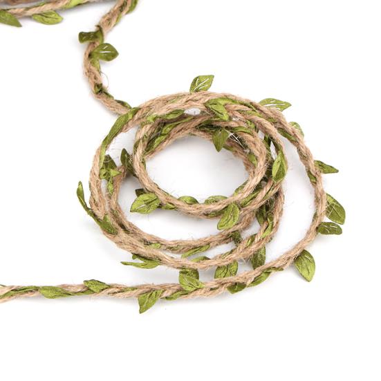 10m Cloth Hemp Rope Artificial Green Leaves Rattan DIY Craft Decorative Ribbon