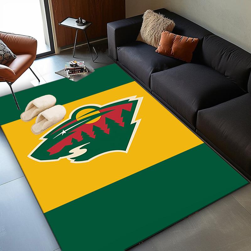 Minnesota Hockey Team Area Rug Suitable for Indoor And Outdoor,Carpets for Kitchens, Homes, Offices, Living Rooms,Home Decor,Christmas Gift
