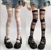 Gothic Lolita Stockings for Women Ultra-thin Transparent Silk Socks Thigh High Long Sock Y2k Girls Knee High Socks Stockings