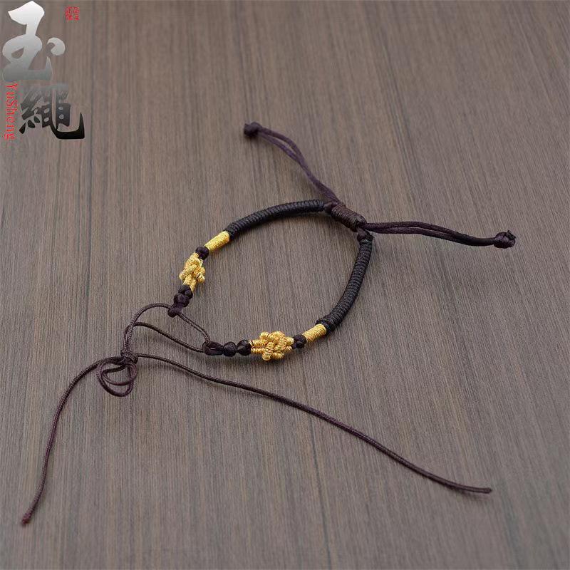 Knot Art Handmade Woven Bracelet with Safety Buckle & Luck Beads – Couple s Wrist Rope