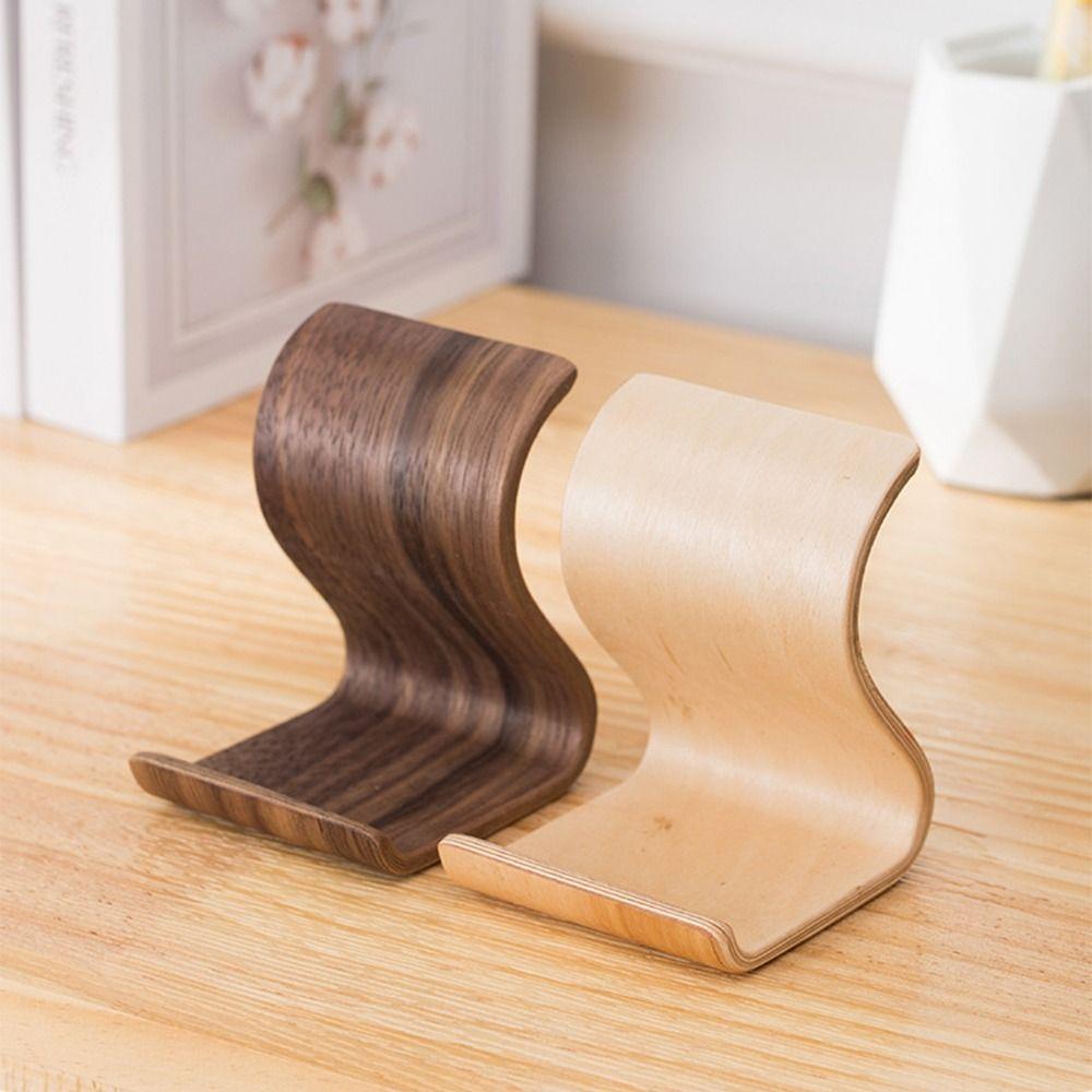 Creative Wood Mobile Phone Holder Elegant Tablet Holder Wooden Phone Bracket  Electronic Equipment