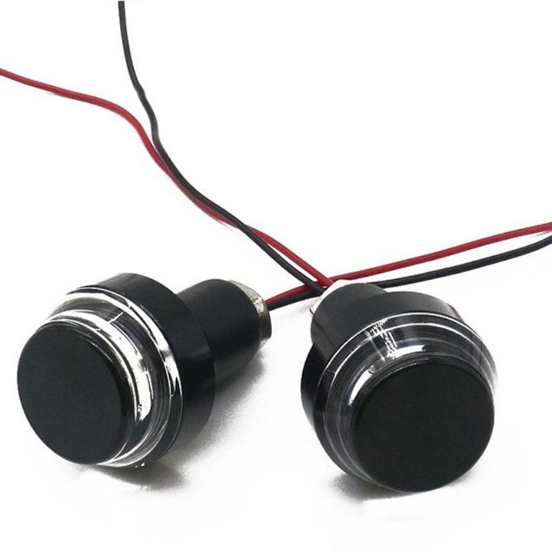 

2 шт. 12 В мотоциклетный светодиодный указатель поворота на конце руля, белый/желтый мигающий, ручка руля, мигалка, боковой габаритный фонарь, освещение Black