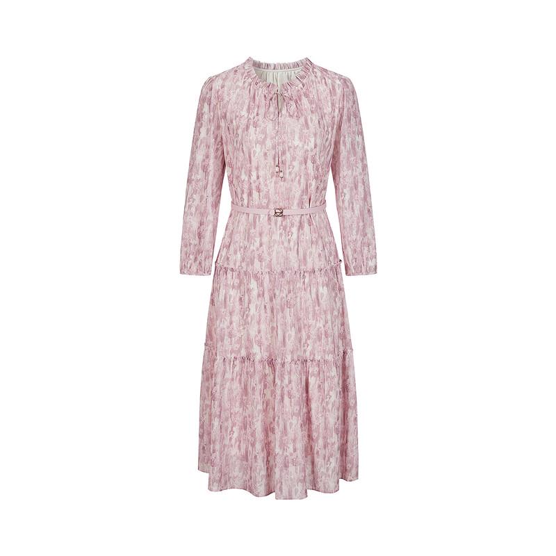 JUZI Anna Cove Pink Gradient Print Mesh Dress