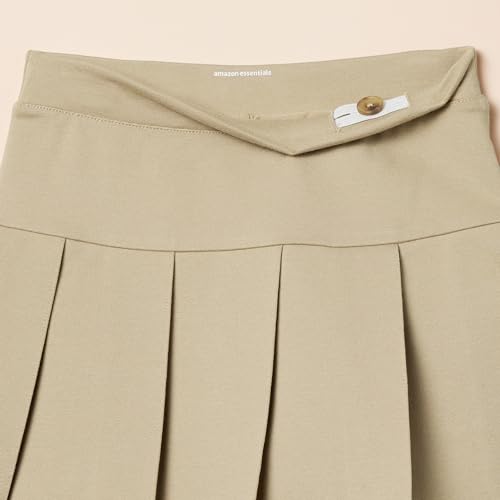 Amazon Essentials 2-Piece Pleated Skirt with Inner Pants, Girls' Khaki Tan, Sizes 145-150
