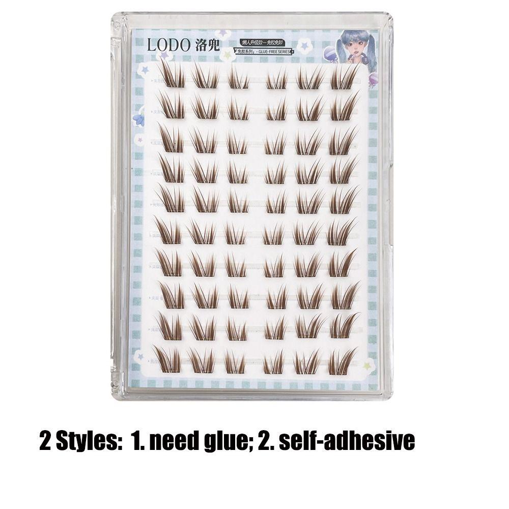 DIY Brown Lash Clusters Cat Eye Style Individual Lashes Women Eye Lashes  Eyelash Extension