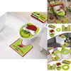 Set Decorazioni Bagno Natale Copriwater e Tappetino Verde Festivo del Grinch