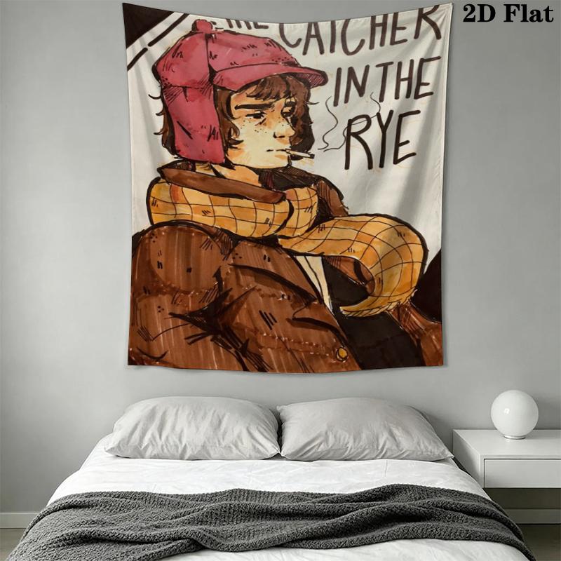 Holden Caulfield Wall Tapestry Aesthetic Wall Hanging Printed Fabric Blanket Decorative Tapestries for Bedroom Living Room Home Decor