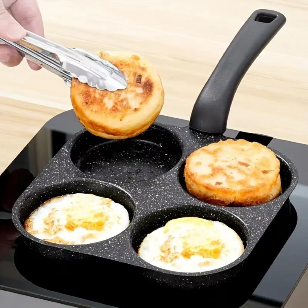 Non-stick Fried Egg Pan 4 Grids Divided Egg Skillet Household Omelette Skillet  Bread