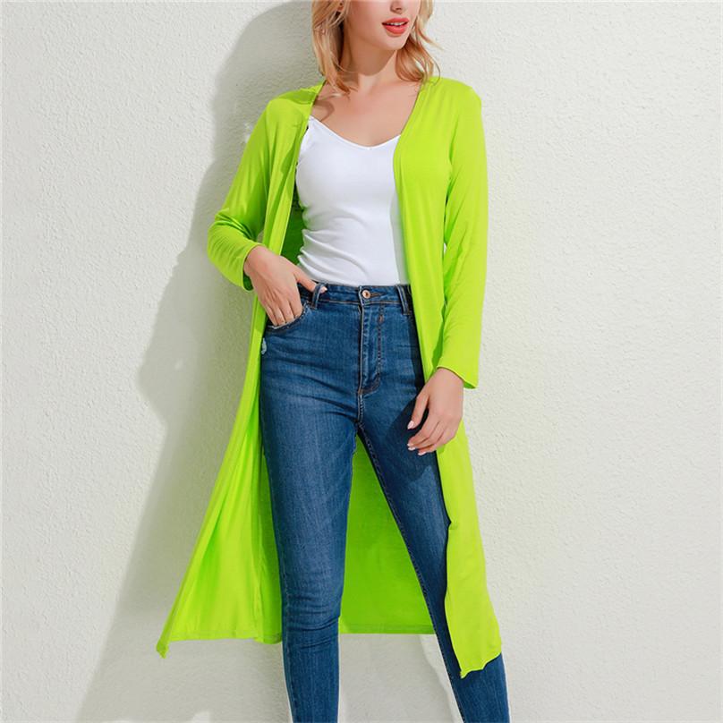 Cardigan Moda Autunno ed Estate Donna Colore Unico Abbigliamento Protezione Solare Camicia Casual Manica Lunga Cappotto Sottile