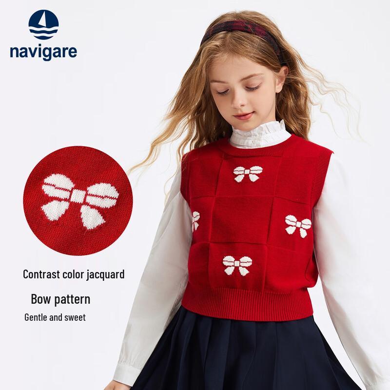 Navigare Girls' Bow-Knot Sweater Vest