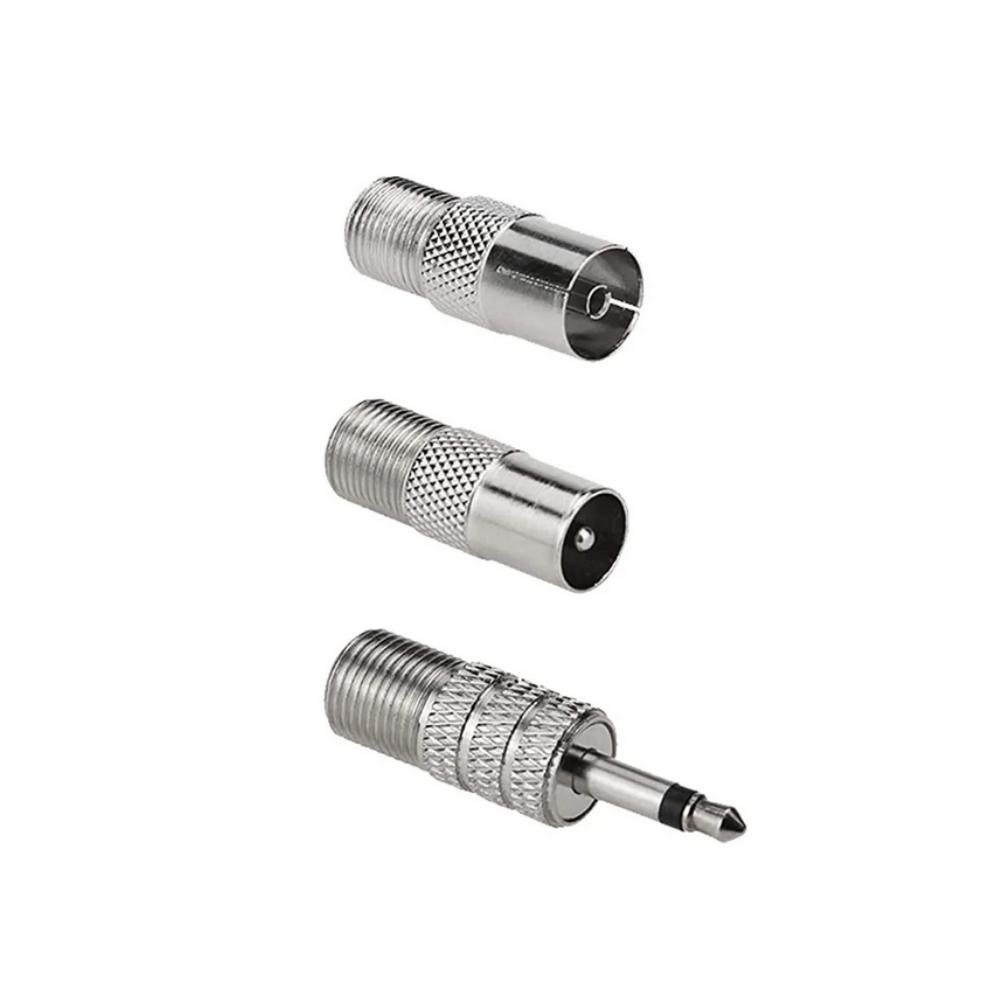 New F Type Telescopic Aerial Antenna 75 Ohm with TV / 3.5 Adapter For FM Radio