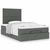 Cadre de lit avec matelas - Maison Exclusive - 120x190 cm - Tissu gris foncé - Rangement sous le lit
