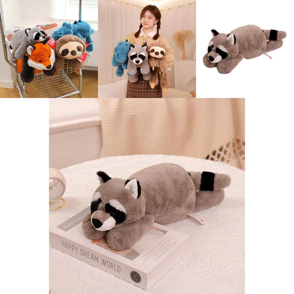 Soft And Cuddly Animal Plush Toy Pillow For Girls Raccoon, Fox, Sloth, Crocodile