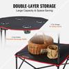 Folding Camping Table, Outdoor Portable Side Tables, Lightweight Fold Up Table, 600D Oxford Fabric & Steel Ultra Compact Work Table with Large Storage