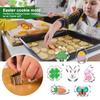 Juego de 7 cortadores de galletas de Pascua con forma de conejito, huevo, zanahoria, flor y trébol, de acero inoxidable de calidad alimentaria, kit de moldes para cortar galletas, herramientas de cocina para hornear