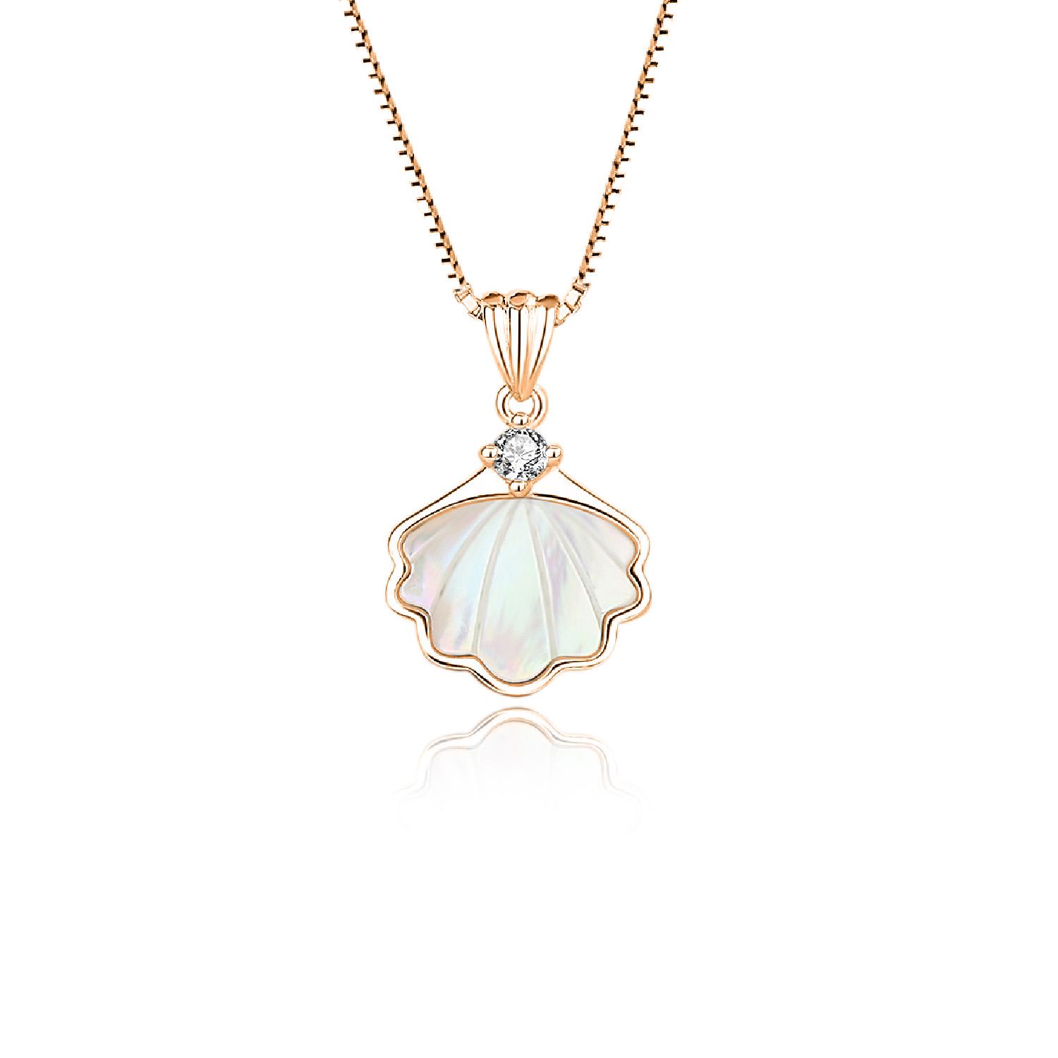 

S925 Silver Women s Necklace - Light Luxury, Versatile with White Mother-of-Pearl, Niche Design Clavicle Chain S925 Silver