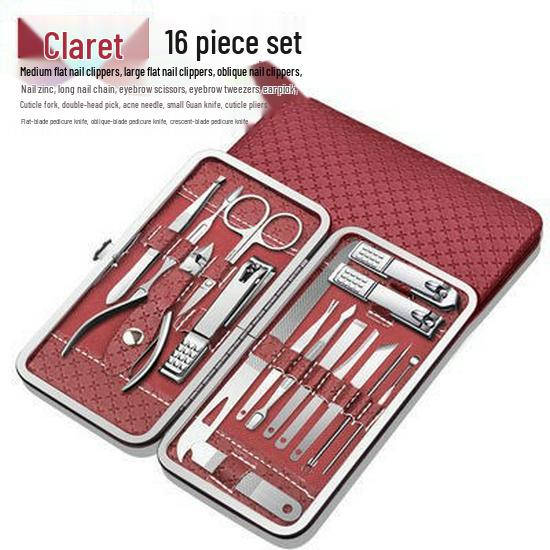19-Piece Nail Care Set: Cuticle Nippers, Nail Clippers, Art Tools