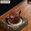 210ml Handmade Yixing Purple Clay Teapot Handmade Carved Handuo Pot Raw Ore Purple Zhu Mud Kettle With Infuser Zisha Tea Set Tea