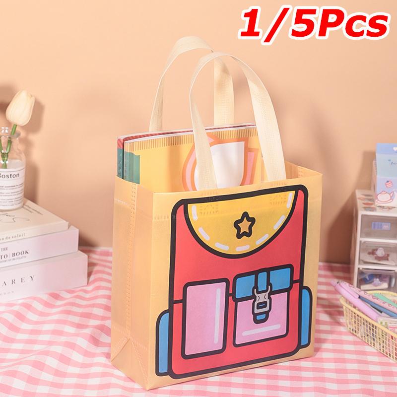 1/5 Stück Handtasche Niedlich Vlies Snack Süßigkeiten Mittagessen Für Kinder Geschenke Tasche Mitgebsel Cartoon Bedruckt Geburtstag Wiederverwendbar Kinder