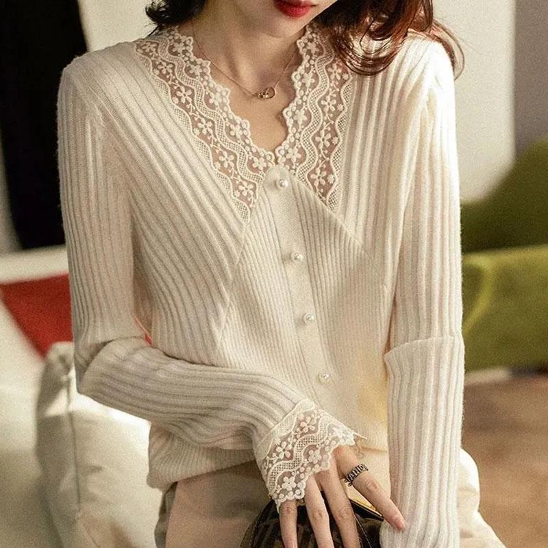 Sweater for Women Autumn Winter Thickened Pullover Warm Knitted Stretchy Long Sleeve V-neck Oversize Jumper Tops