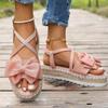 2025 New Summer Lightweight Sandals Beach Casual Slippers Outdoor Bow Tie Flat Shoes Home Women Anti-slip Trend Sandals